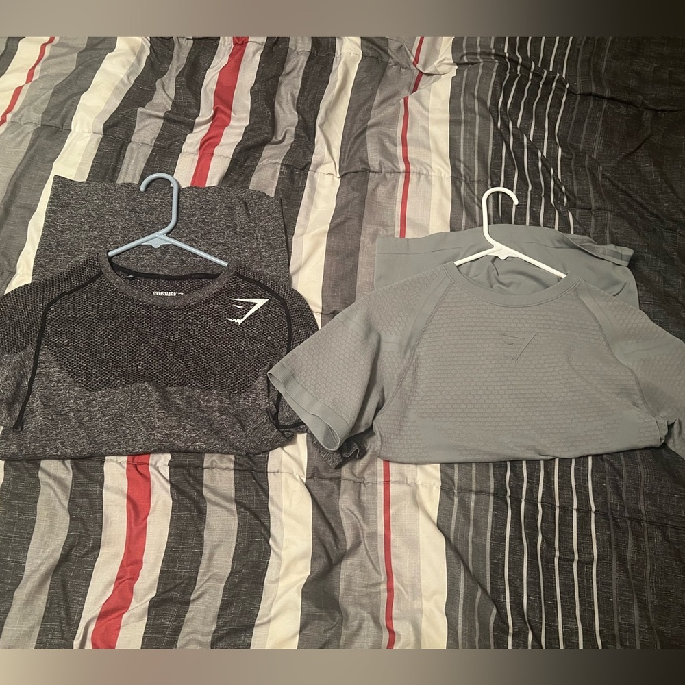 RARE gymshark bundle grey onyx tee + grey phantom short sleeve